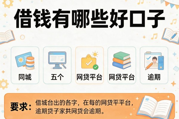 借钱有哪些好口子，同城五个网贷平台逾期