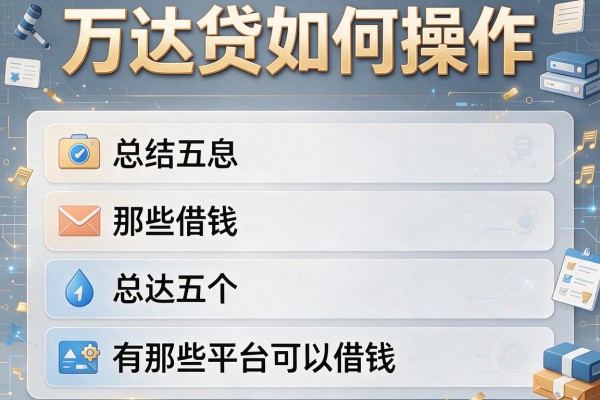 万达贷如何操作，总结五个有那些平台可以借钱