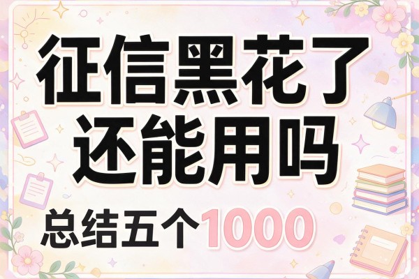 征信黑花了还能用吗，总结五个1000