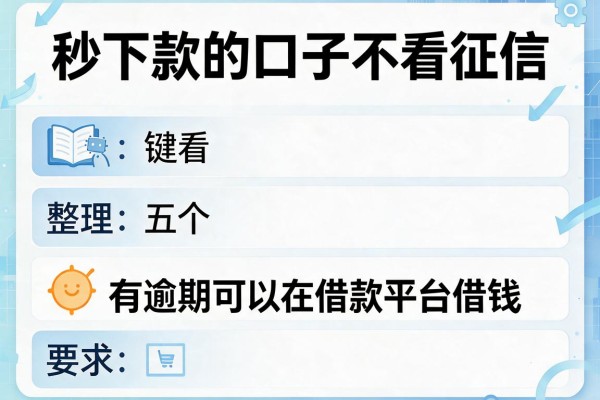 秒下款的口子不看征信，整理五个有逾期可以在借款平台借钱