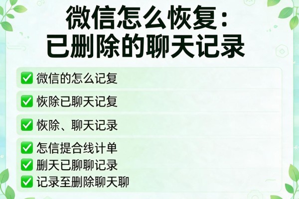 微信怎么恢复已删除的聊天记录