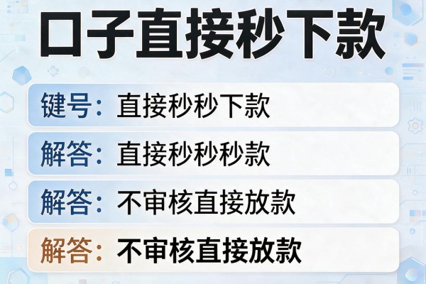 口子直接秒下款，解答五家不审核直接放款的软件