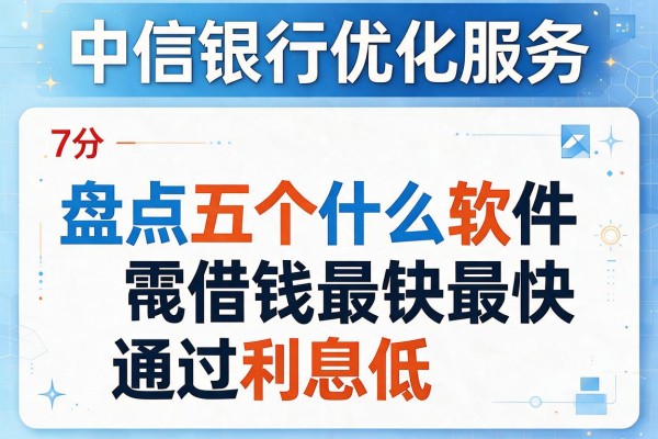 中信银行优化服务，盘点五个什么软件借钱最快通过利息低
