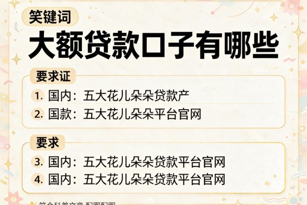大额贷款口子有哪些，国内五大花儿朵朵贷款平台官网