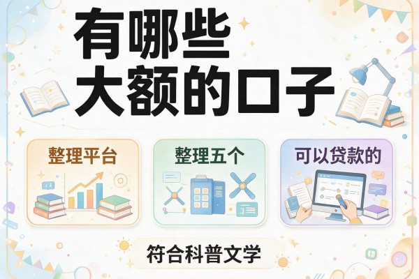 有哪些大额的口子，整理五个可以贷款的平台