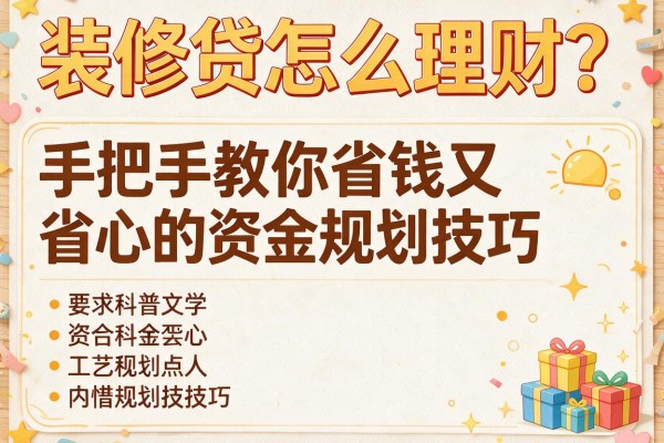装修贷怎么理财？手把手教你省钱又省心的资金规划技巧