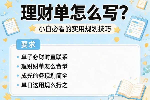 理财单怎么写？小白必看的实用规划技巧