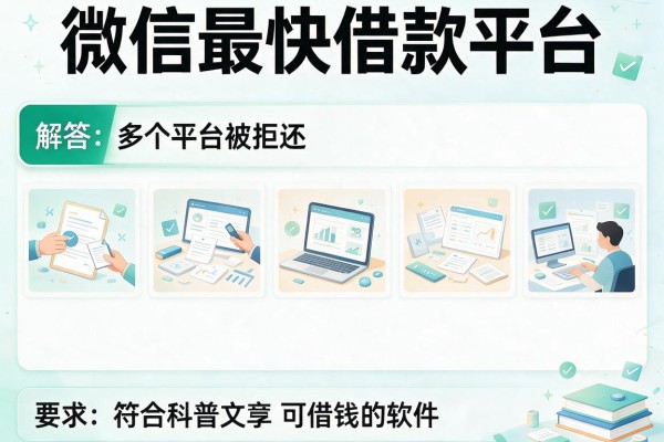 微信最快借款平台，解答五家多个平台被拒还可借钱的软件