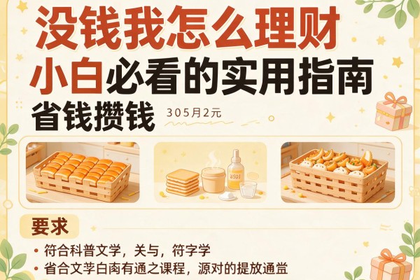没钱我怎么理财小白必看的省钱攒钱实用指南