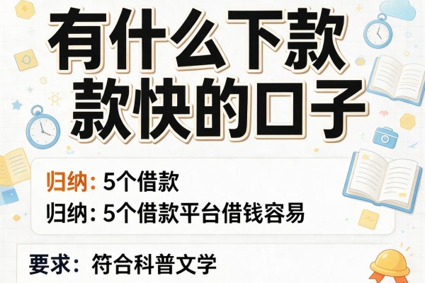 有什么下款快的口子，归纳5个借款平台借钱容易