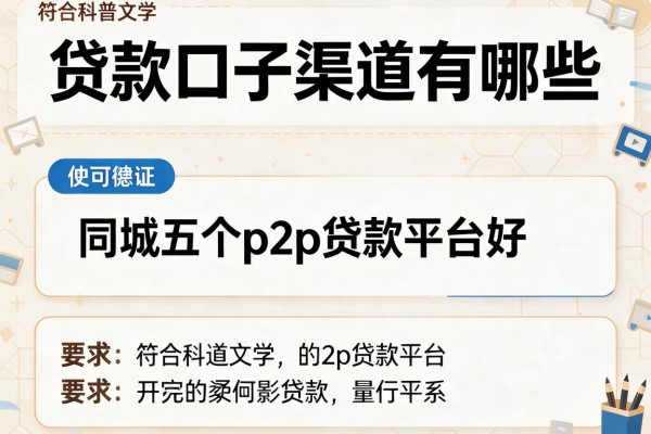 贷款口子渠道有哪些，同城五个p2p贷款平台好