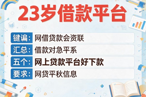 23岁借款平台，汇总五个网上贷款平台好下款