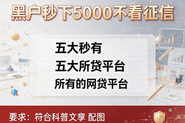 黑户秒下5000不看征信，五大所有的网贷平台