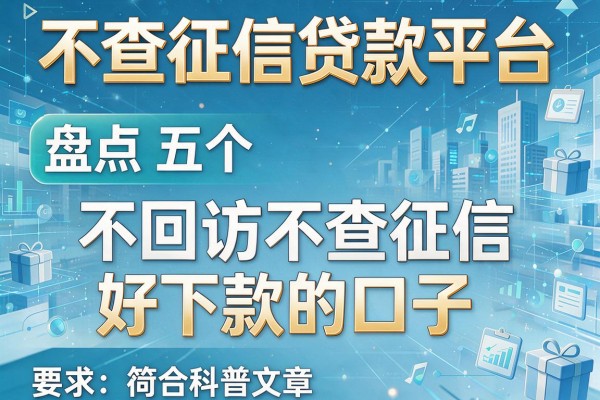 不查征信贷款平台，盘点五个不回访不查征信好下款的口子