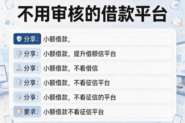不用审核的借款平台，分享五个小额借款不看征信的平台