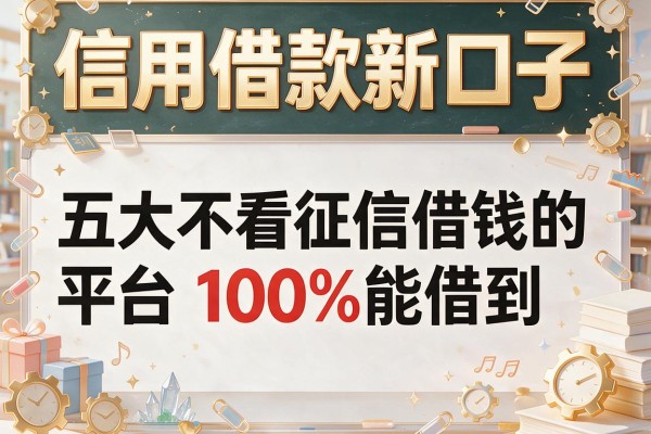 信用借款新口子，五大不看征信借钱的平台100%能借到