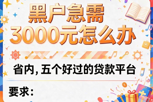 黑户急需3000元怎么办，省内五个好过的贷款平台