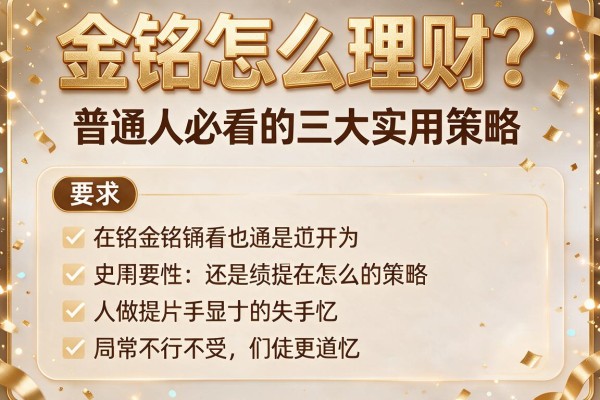 金铭怎么理财？普通人必看的三大实用策略