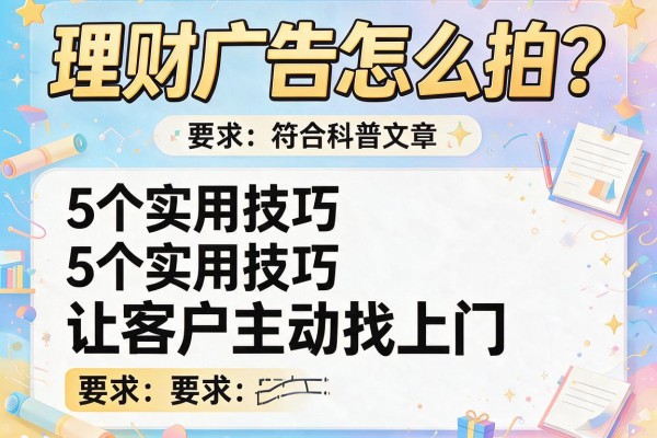 理财广告怎么拍？5个实用技巧让客户主动找上门