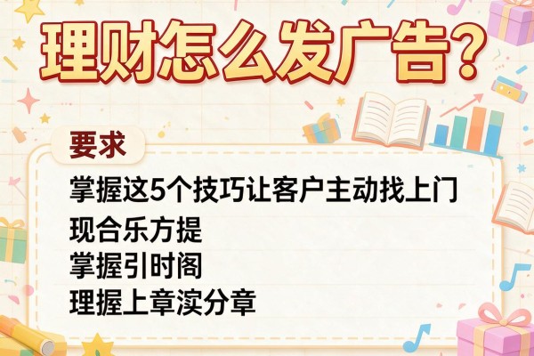 理财怎么发广告？掌握这5个技巧让客户主动找上门！