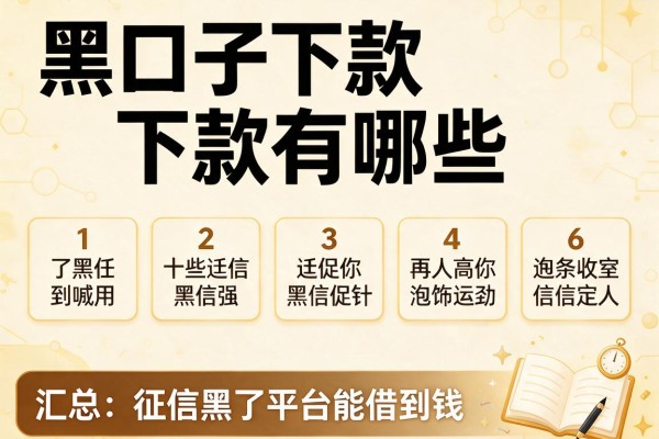 黑口子下款有哪些，汇总五个征信黑了平台能借到钱