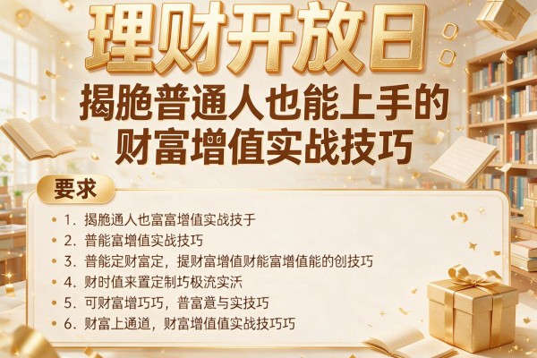 理财开放日：揭秘普通人也能上手的财富增值实战技巧