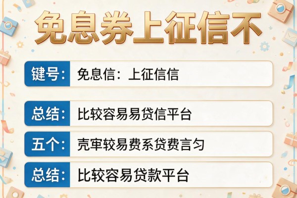 免息券上征信不，总结五个比较容易贷款的平台