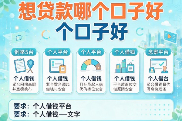 想贷款哪个口子好，例举5个个人借钱平台