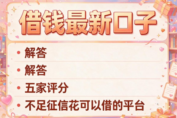 借钱最新口子，解答五家评分不足征信花可以借的平台