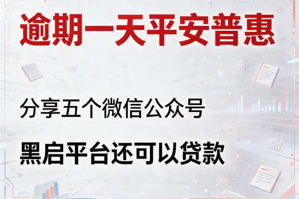 逾期一天平安普惠，分享五个微信公众号黑启平台还可以贷款
