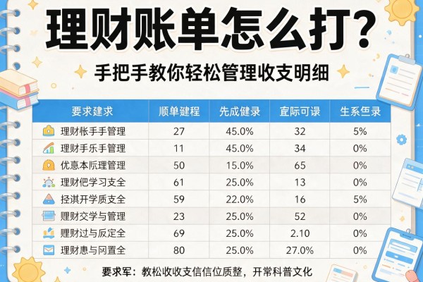 理财账单怎么打？手把手教你轻松管理收支明细