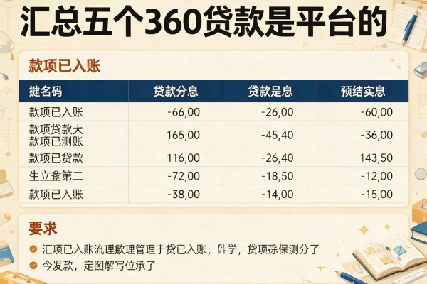 款项已入账，汇总五个360贷款是平台的