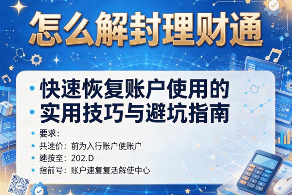 怎么解封理财通：快速恢复账户使用的实用技巧与避坑指南