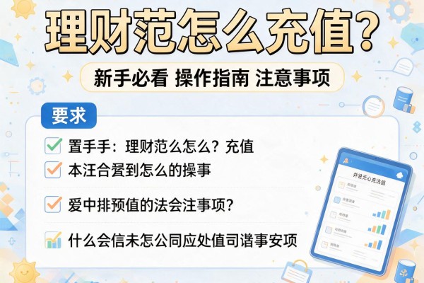 理财范怎么充值？新手必看操作指南与注意事项