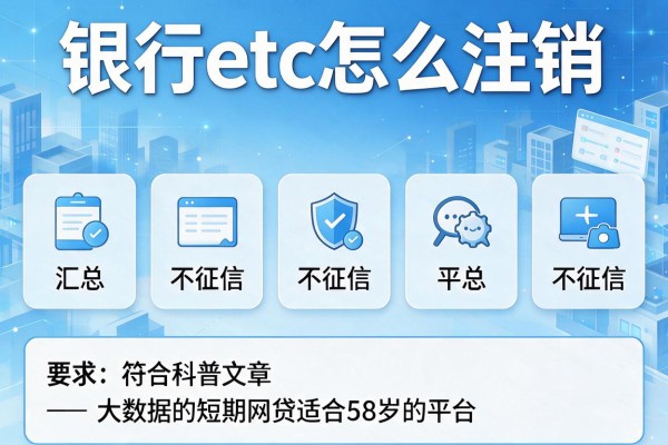 银行etc怎么注销，汇总五个不征信和大数据的短期网贷适合58岁的平台