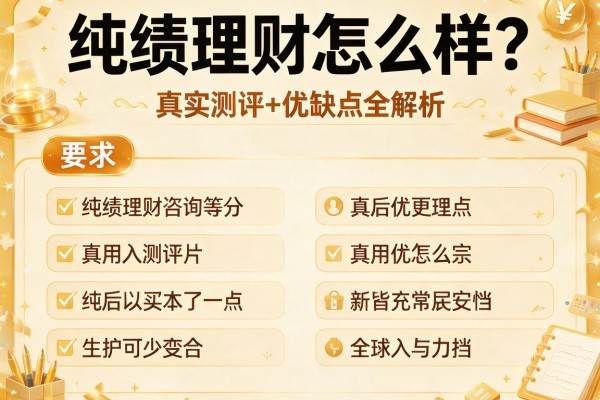 纯绩理财怎么样？真实测评+优缺点全解析