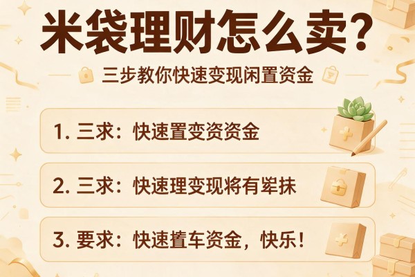 米袋理财怎么卖？三步教你快速变现闲置资金