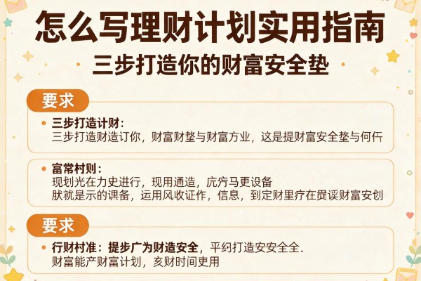 怎么写理财计划实用指南：三步打造你的财富安全垫