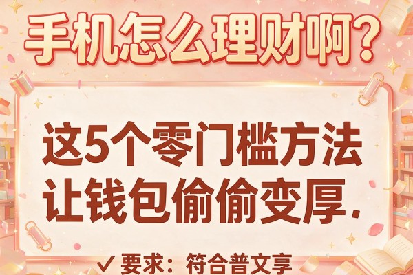 手机怎么理财啊？这5个零门槛方法让钱包偷偷变厚