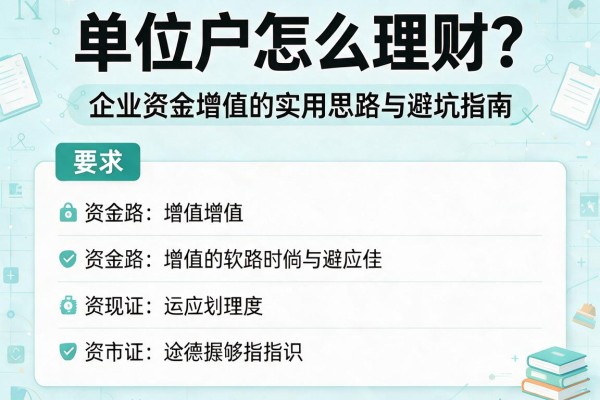 单位户怎么理财？企业资金增值的实用思路与避坑指南