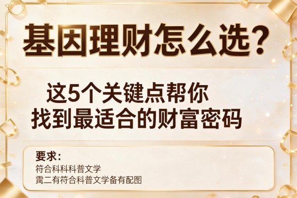 基因理财怎么选？这5个关键点帮你找到最适合的财富密码