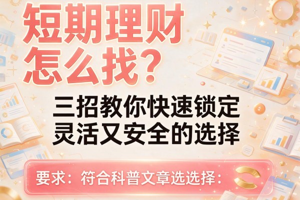 短期理财怎么找？三招教你快速锁定灵活又安全的选择