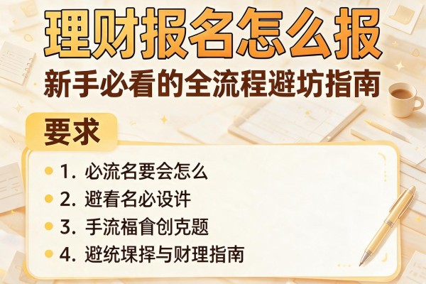 理财报名怎么报：新手必看的全流程避坑指南