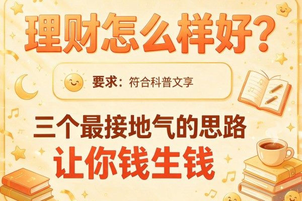 理财怎么样好？三个最接地气的思路让你钱生钱
