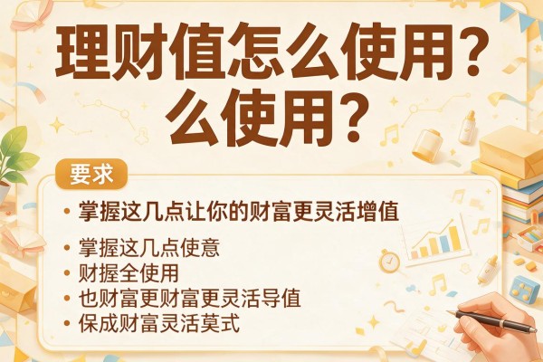理财值怎么使用？掌握这几点让你的财富更灵活增值