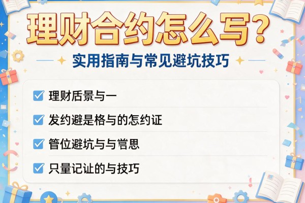 理财合约怎么写？实用指南与常见避坑技巧