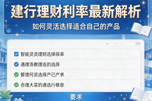 建行理财利率最新解析：如何灵活选择适合自己的产品