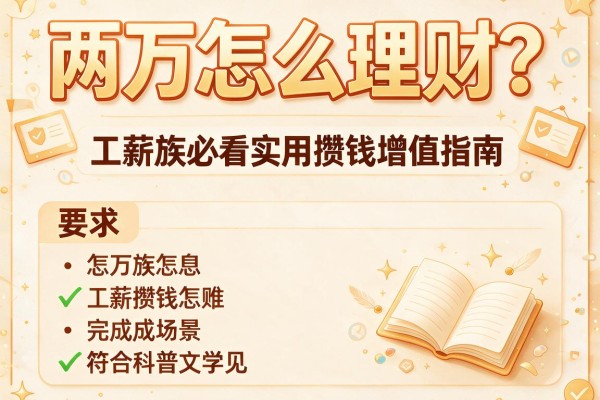 两万怎么理财？工薪族必看的实用攒钱增值指南