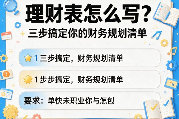 理财表怎么写？三步搞定你的财务规划清单