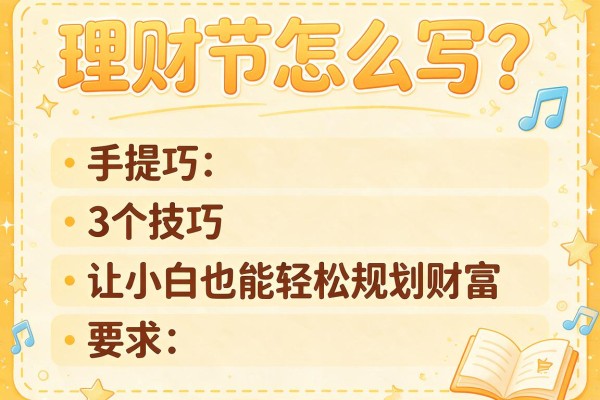 理财节怎么写？3个技巧让小白也能轻松规划财富